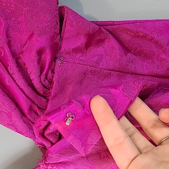 Gunne Sax by Jessica Mclintock 90s Dress Pink Bow Back - Picture 6 of 10